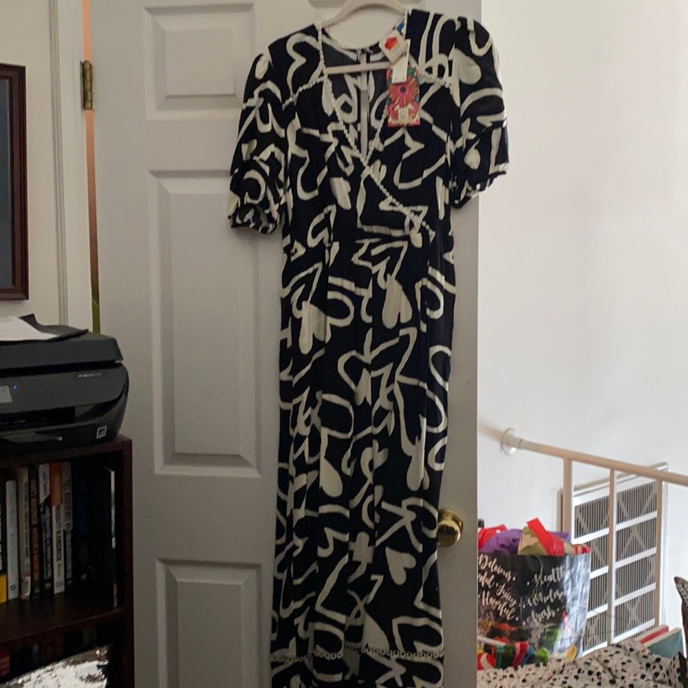 Farm Rio black and white jumpsuit